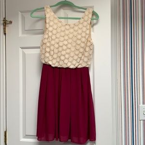 Francescas dress with floral crochet top detail